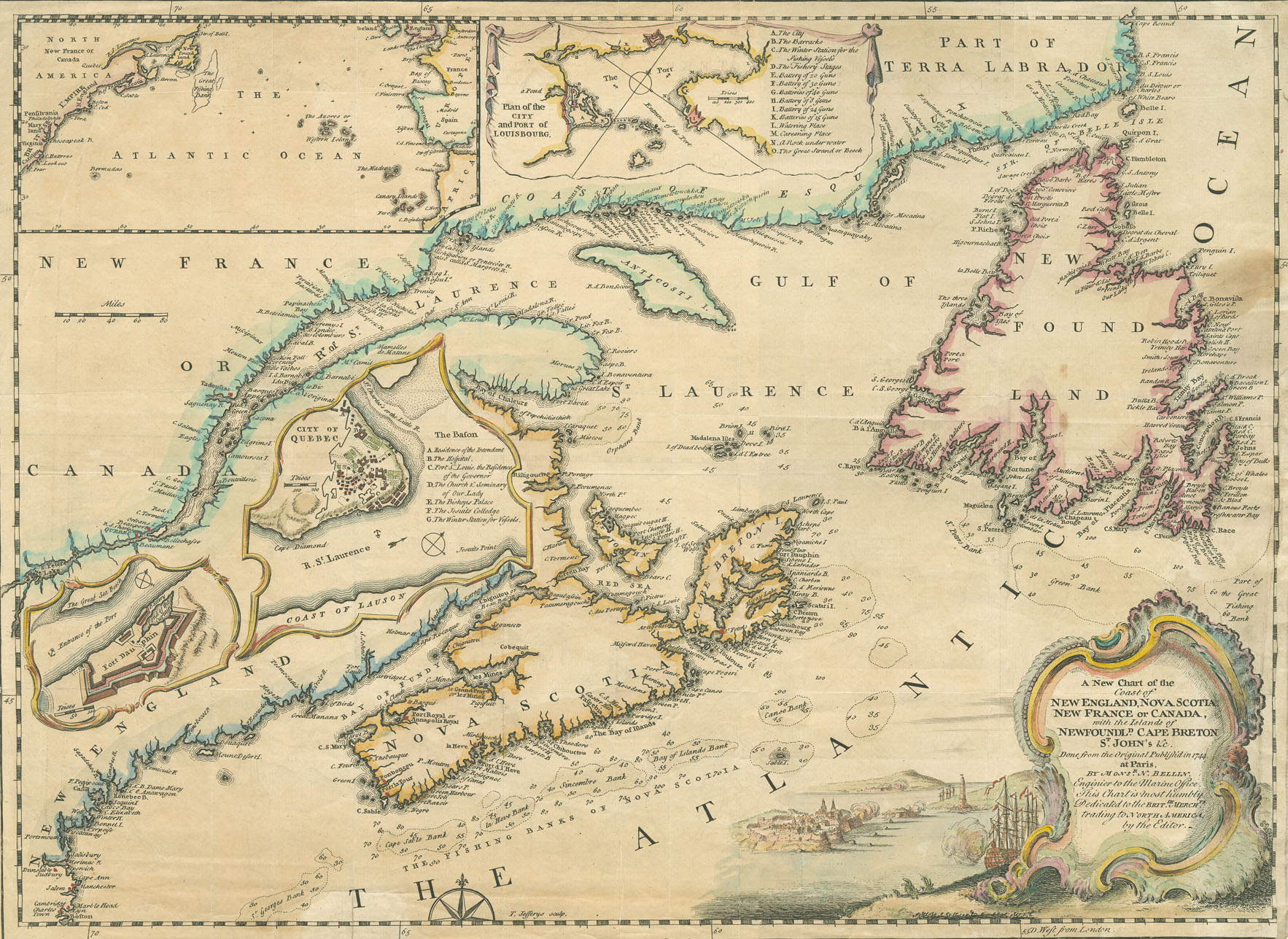 easson : A New Chart of the Coast of New England, Nova Scotia, New France or Canada