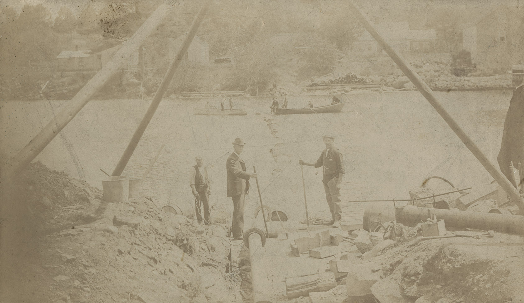 communityalbums - Construction of water pipes across LaHave River