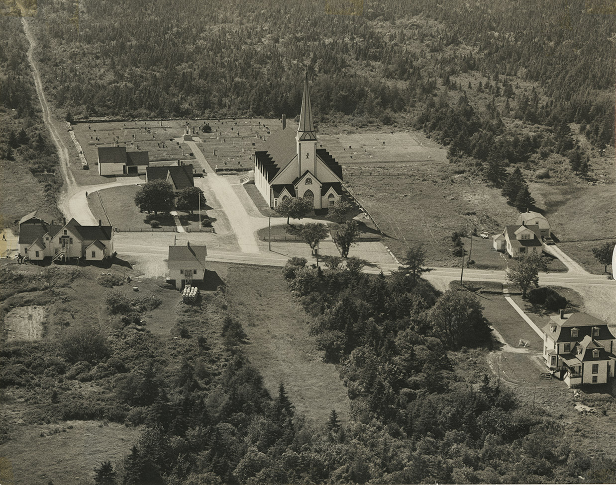 communityalbums - Aerial View of Saint Peter's Church, Middle West Pubnico and surrounding area