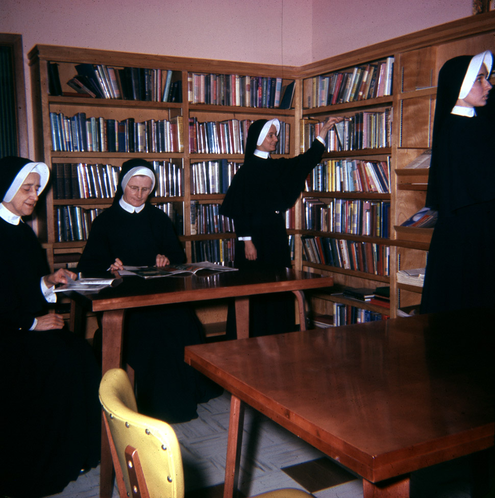 communityalbums - Sisters of Charity-Halifax in reading room, Saint Agnes Convent, New Waterford, Nova Scotia.