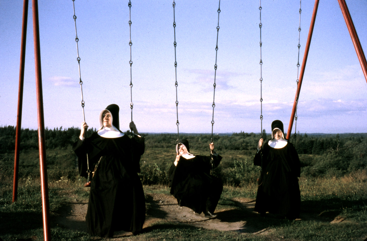 communityalbums - Sisters of Charity-Halifax on swings at Camp Monte Bello, Yarmouth, Nova Scotia.