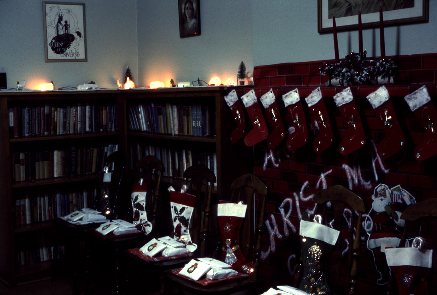 communityalbums - Community room decorated for Christmas, Our Lady of Lourdes convent, Stellarton, Nova Scotia.