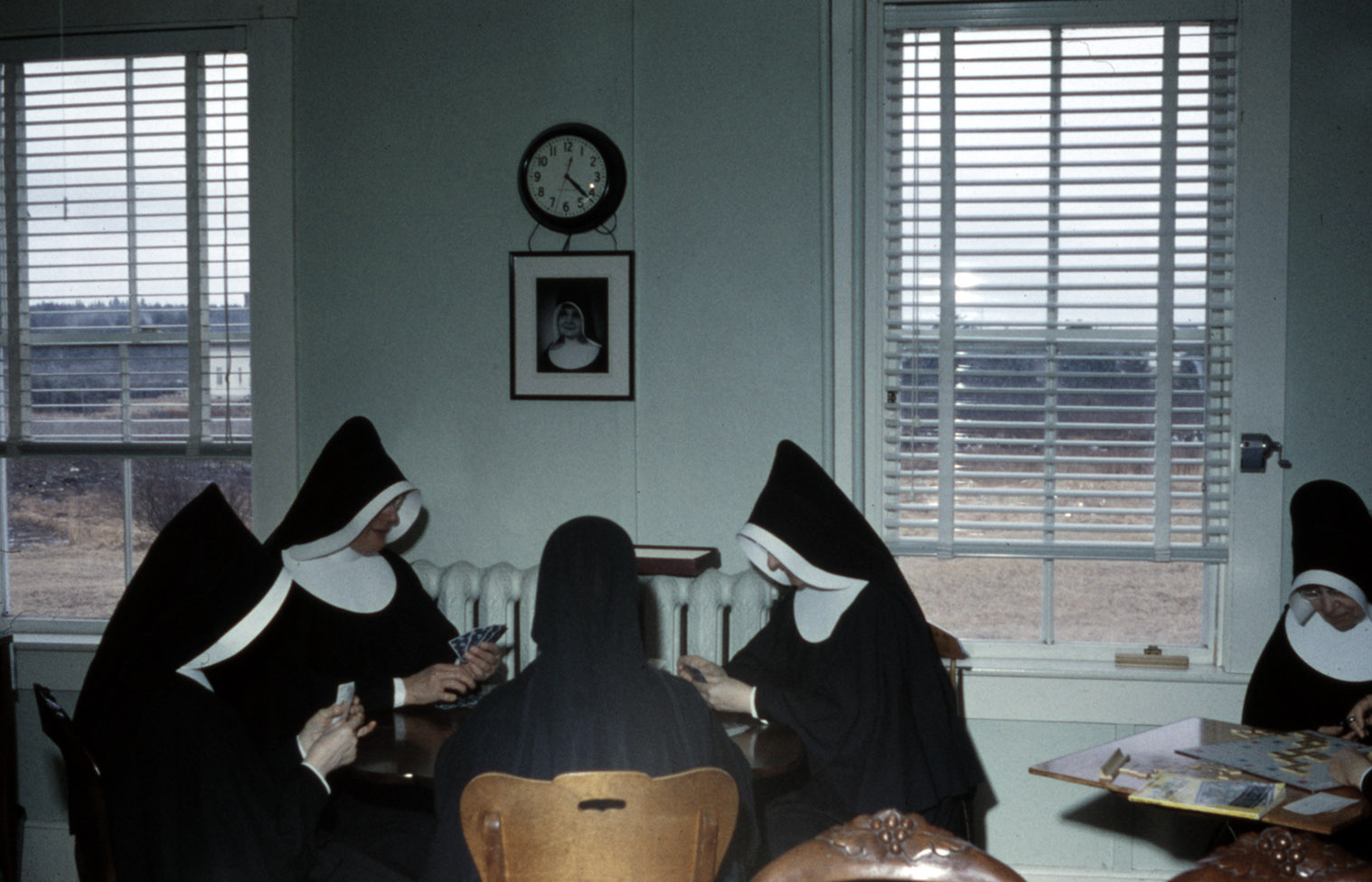 communityalbums - Sisters of Charity-Halifax playing Rook and Scrabble, Saint Mary's Convent, Church Point, Nova Scotia.