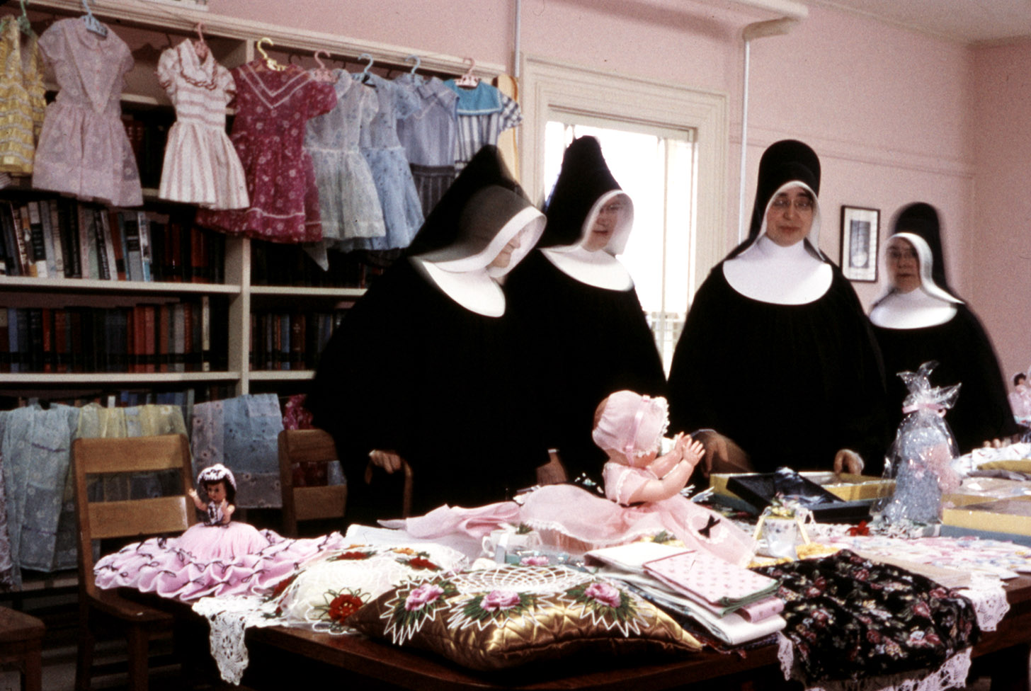 communityalbums - Sisters of Charity-Halifax with goods made for Fall Fair, Saint Ambrose Convent, Yarmouth, Nova Scotia.