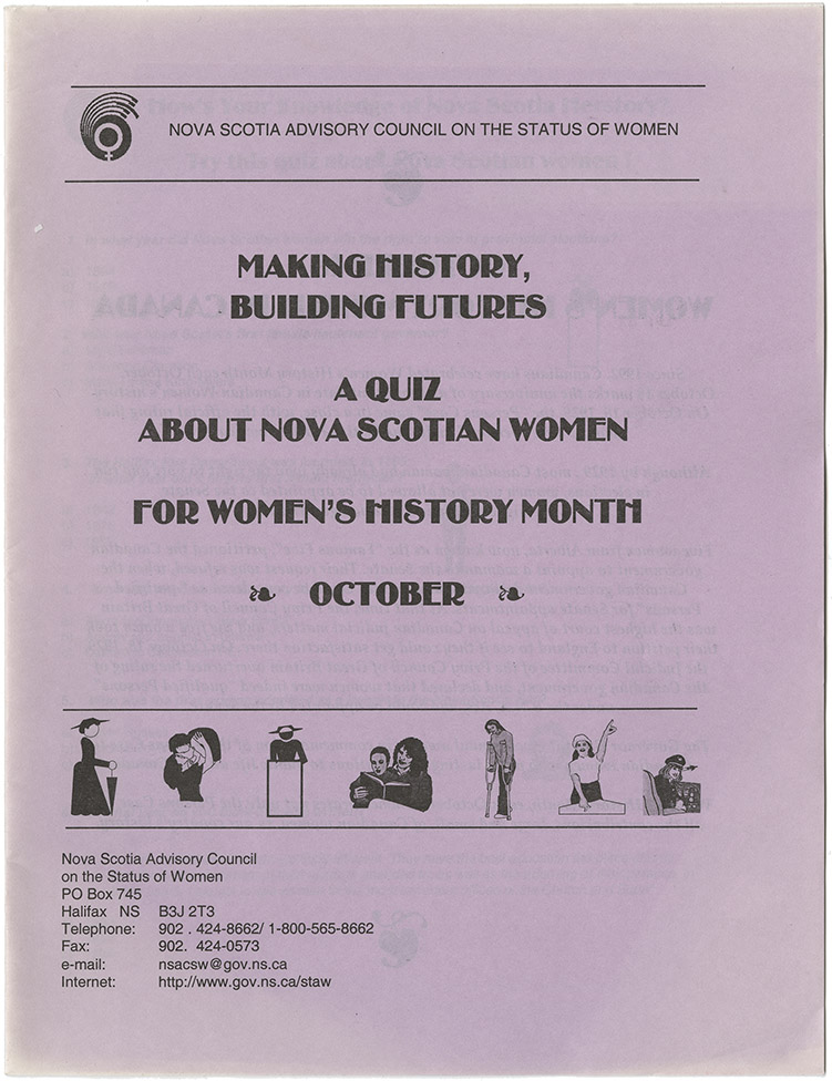 communityalbums - Nova Scotia Advisory Council on the Status of Women Women’s History Month publication