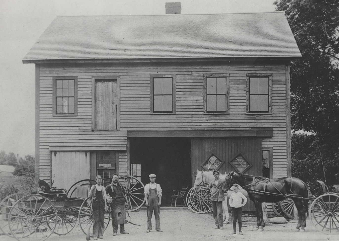 Blacksmith shop specializing in the fabrication of horse buggy wheels