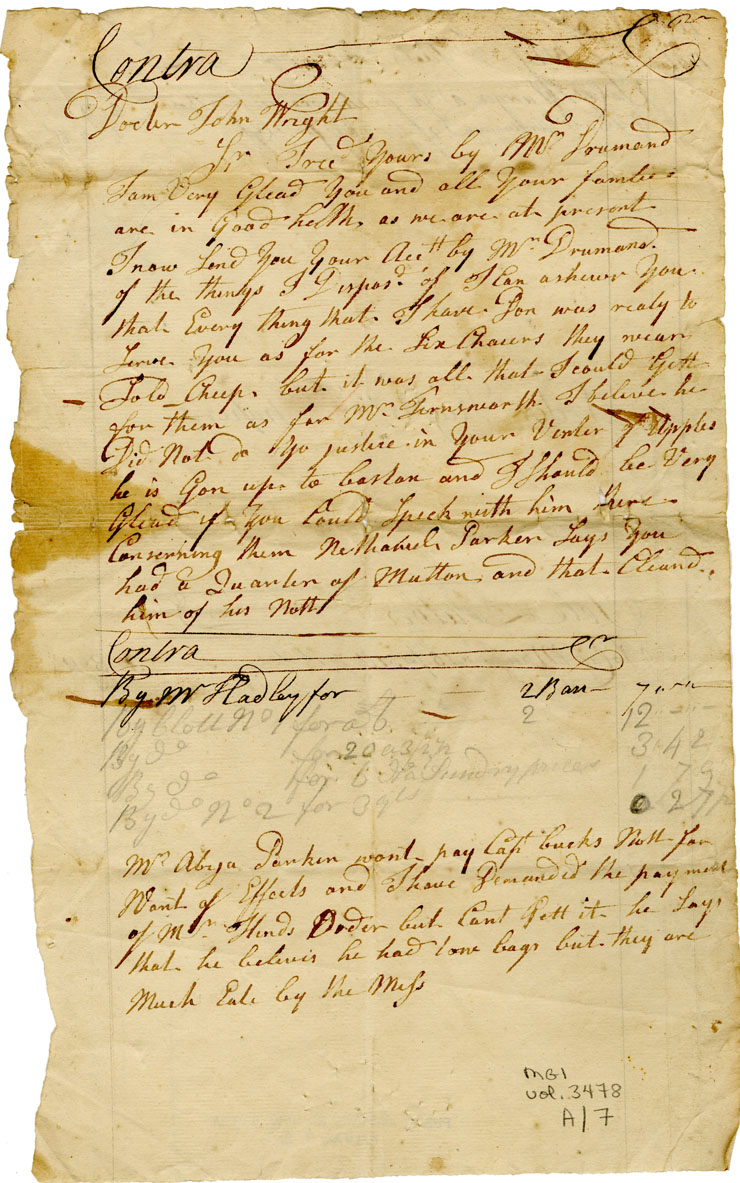 Easson : Letter to Doctor John Wright