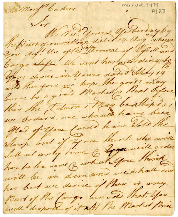 Easson : Letter to Monsieur Castine