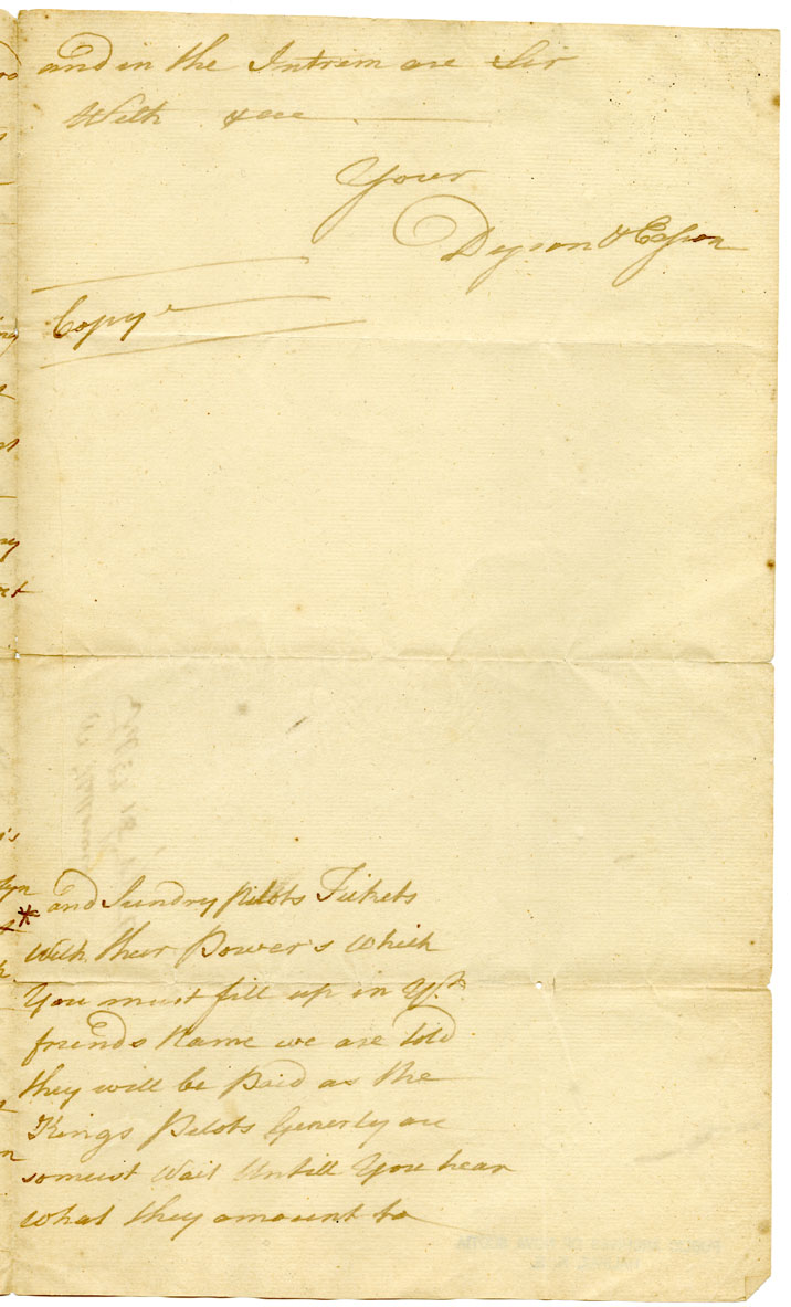 Easson : Copy of letter, Dyson & Easson to Mr. Hallowell