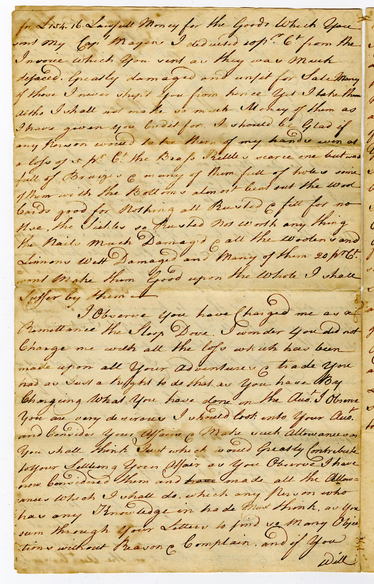 Easson : Letter, Benjamin Hallowell, Boston, to Dyson & Easson