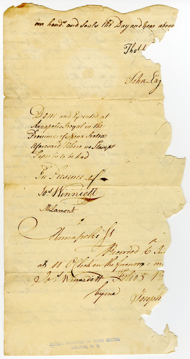 Easson : Deed of land, Thomas Walker to John Easson