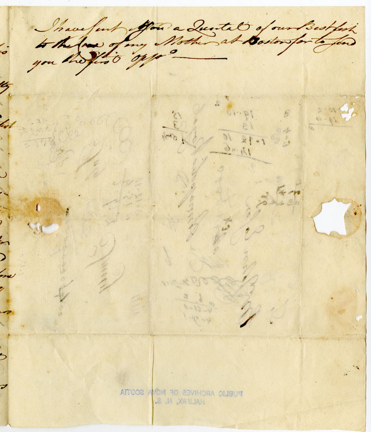 Easson : Letter, William Saunders, Placentia, to John Easson