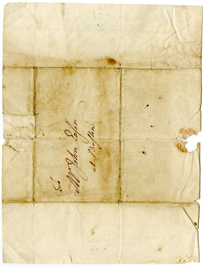 Easson : Letter, William Saunders, Placentia, to John Easson