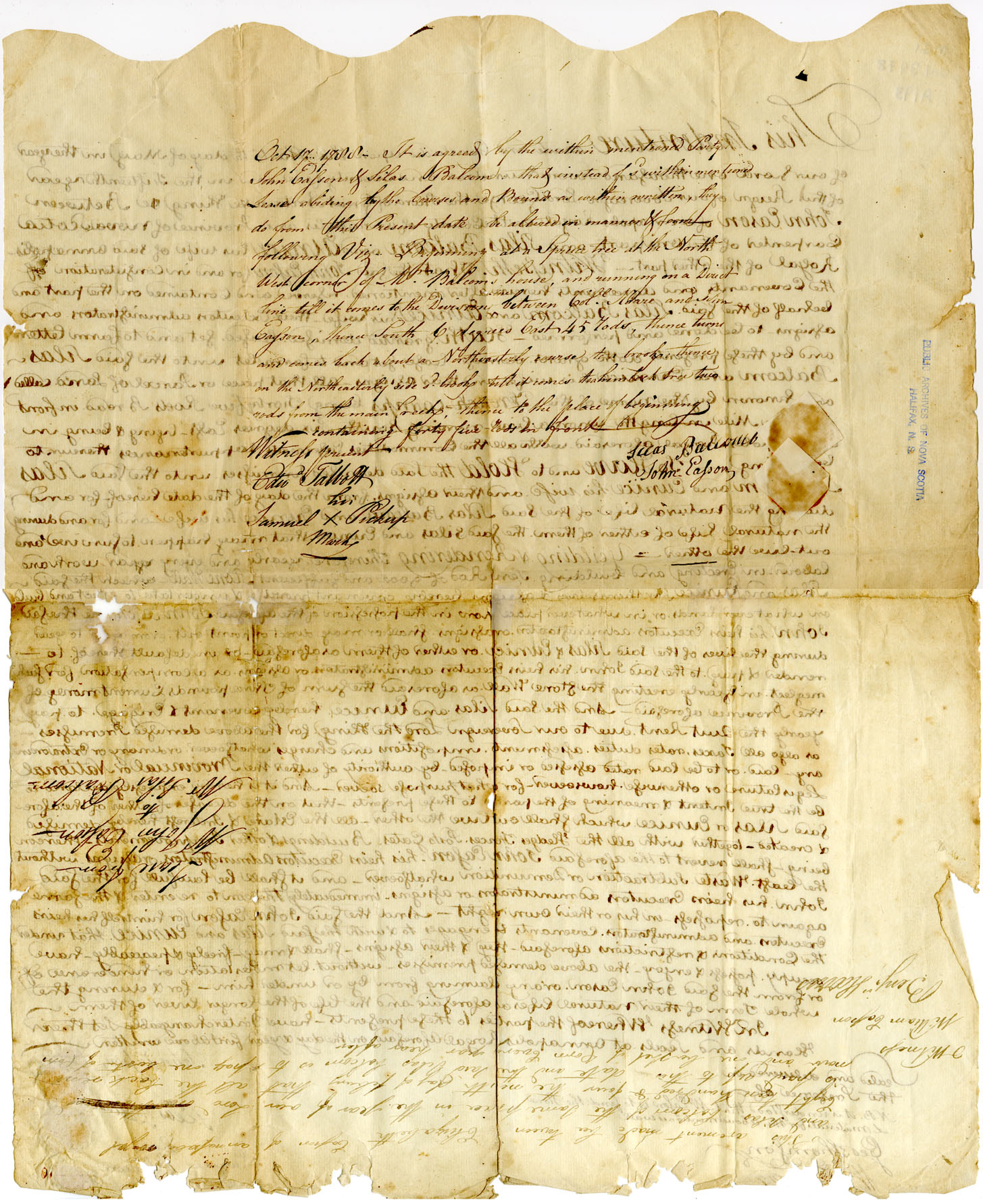 Easson : Indenture, John Easson to Silas and Eunice Balcom, all of Annapolis Royal