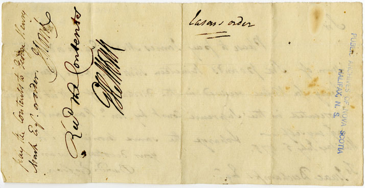 Easson : Bill of Exchange, drawn by David Easson on Isaac Deschamps in favour of James Monk