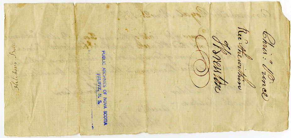 Easson : Bill of exchange, John Easson in favour of Captain Christopher Prince