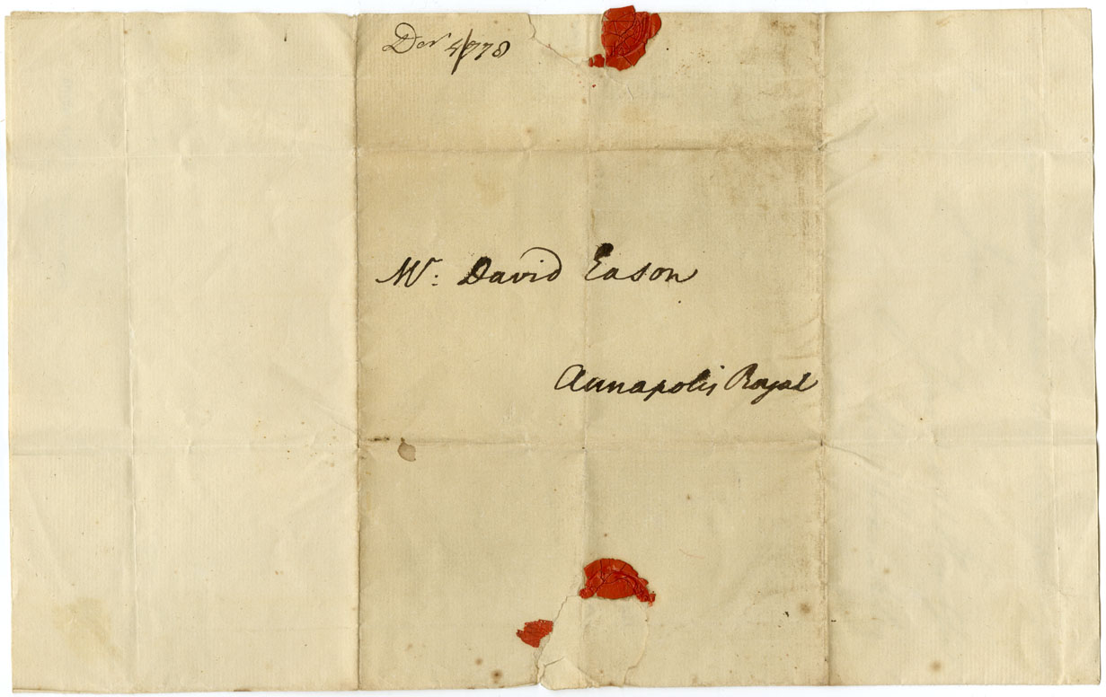 Easson : Letter, Michael Francklin, Windsor, to David Easson