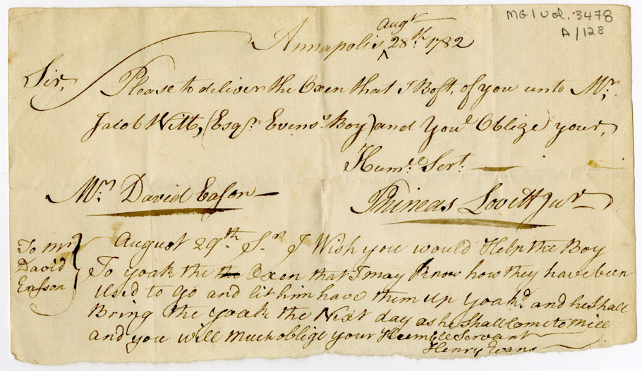 Easson : Letter, Phineas Lovett Junior, Annapolis Royal, to David Easson