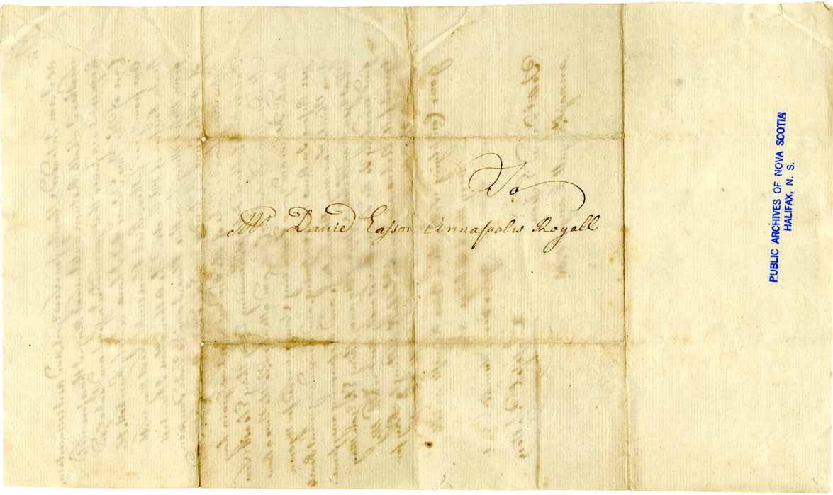 Easson : Letter, Joseph Totten to David Easson