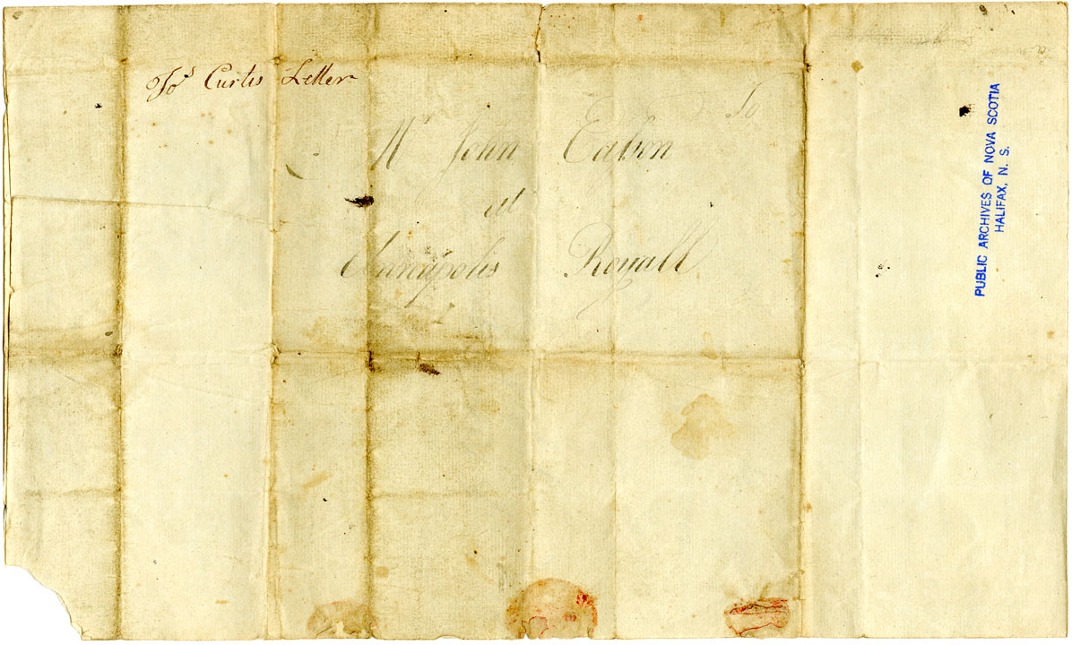 Easson : Letter, Joseph Curtis, Roxbury, to John Easson