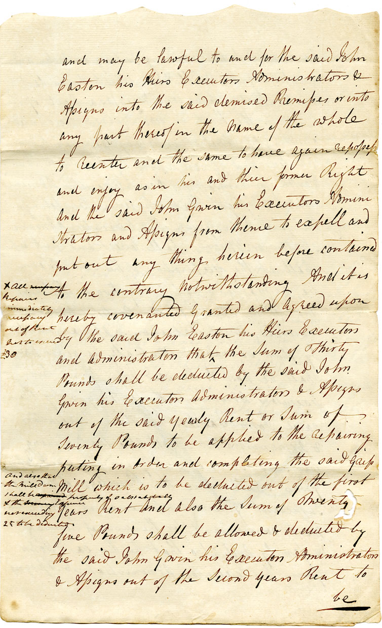 Easson : Indenture, John Easton [Easson] to John Gwin, both of Annapolis Royal