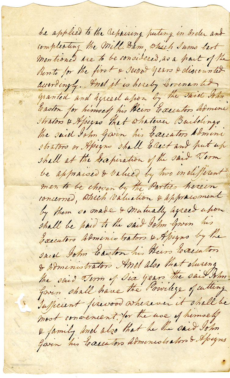 Easson : Indenture, John Easton [Easson] to John Gwin, both of Annapolis Royal