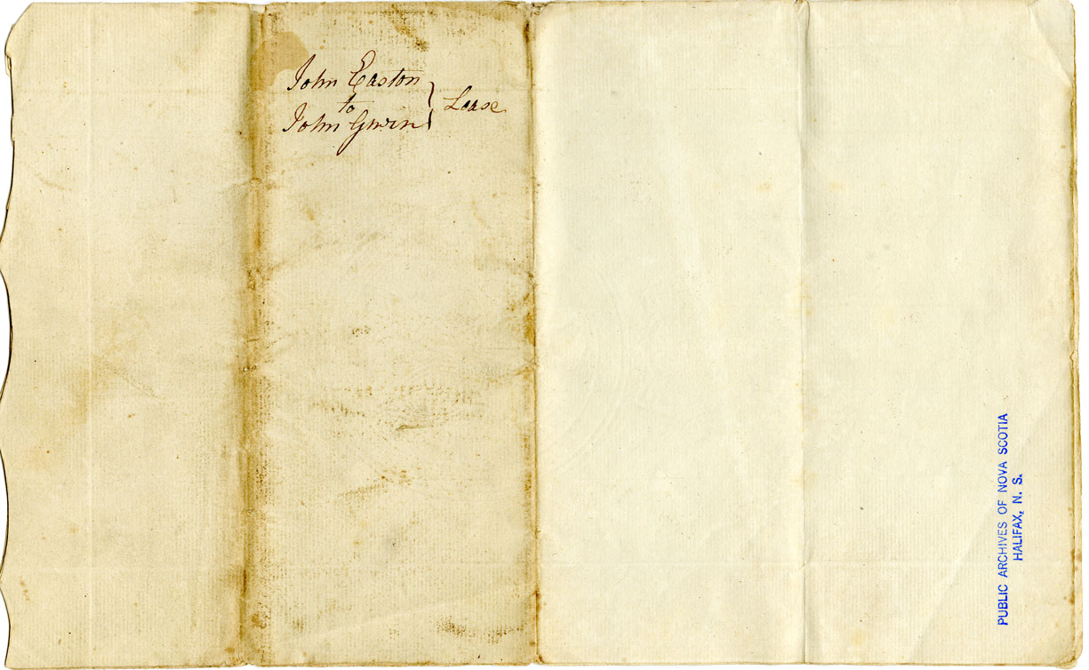 Easson : Indenture, John Easton [Easson] to John Gwin, both of Annapolis Royal