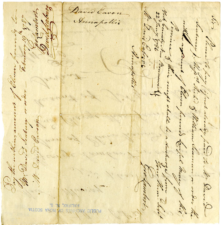 Easson : Letter, David Easson, Saint Ans, to Major Murray