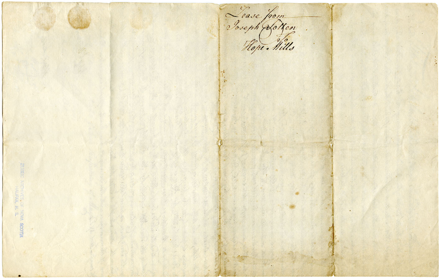 Easson : Indenture, Joseph Totten, late of New York, to Hope Mills, late of Jamaica, Long Island