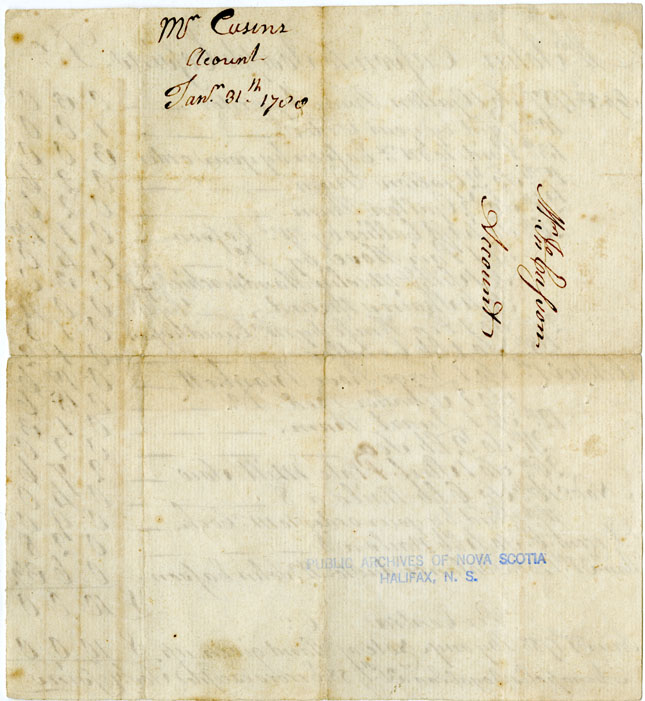 Easson : Account, John Easson with Joseph Cossins [Cousins]