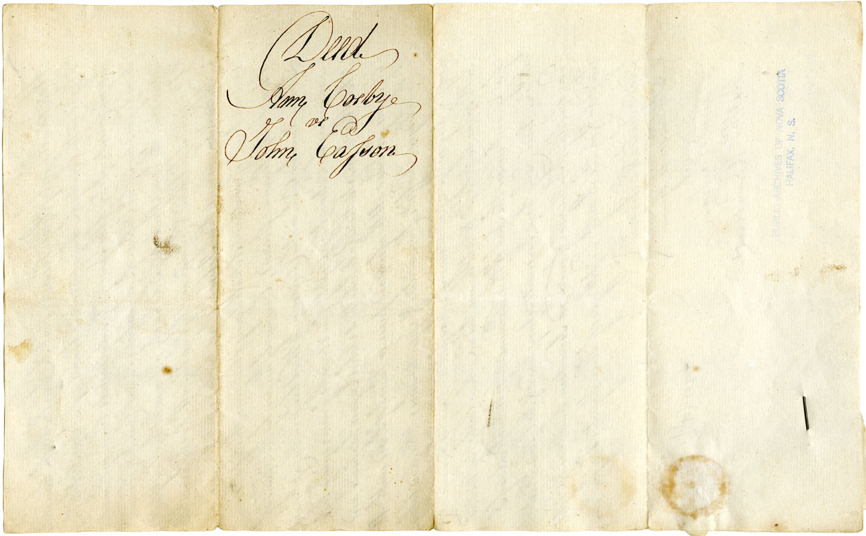 Easson : Deed, Ann Cosby, Annapolis Royal, to John Easson