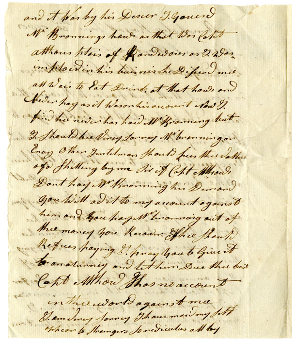 Easson : Letter, David Easson, Annapolis Royal, to George Lambant [Lambert]