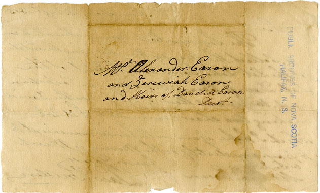 Easson : Letter, Lawrence Sneden, Annapolis, to Alexander Easson