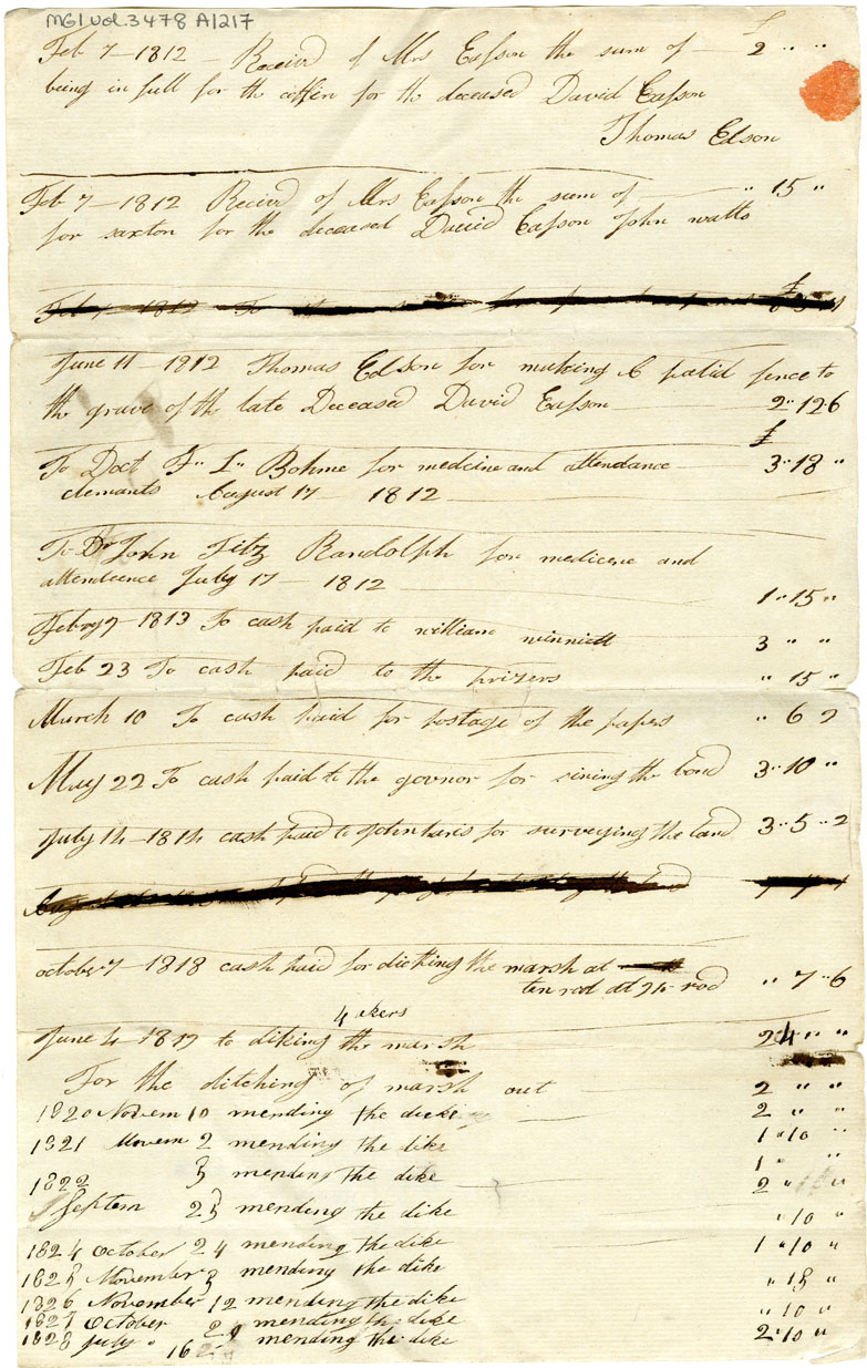 Easson : Account, Alexander Easson with the Estate of his Brother David Easson