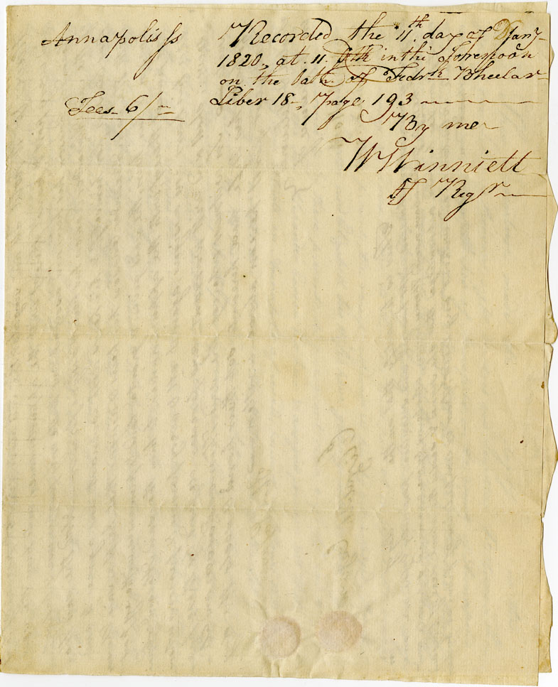 Easson : Indenture, Thomas Easson, Annapolis, Yeoman, and his Wife Elizabeth, to Alexander Easson, Annapolis, Yeoman