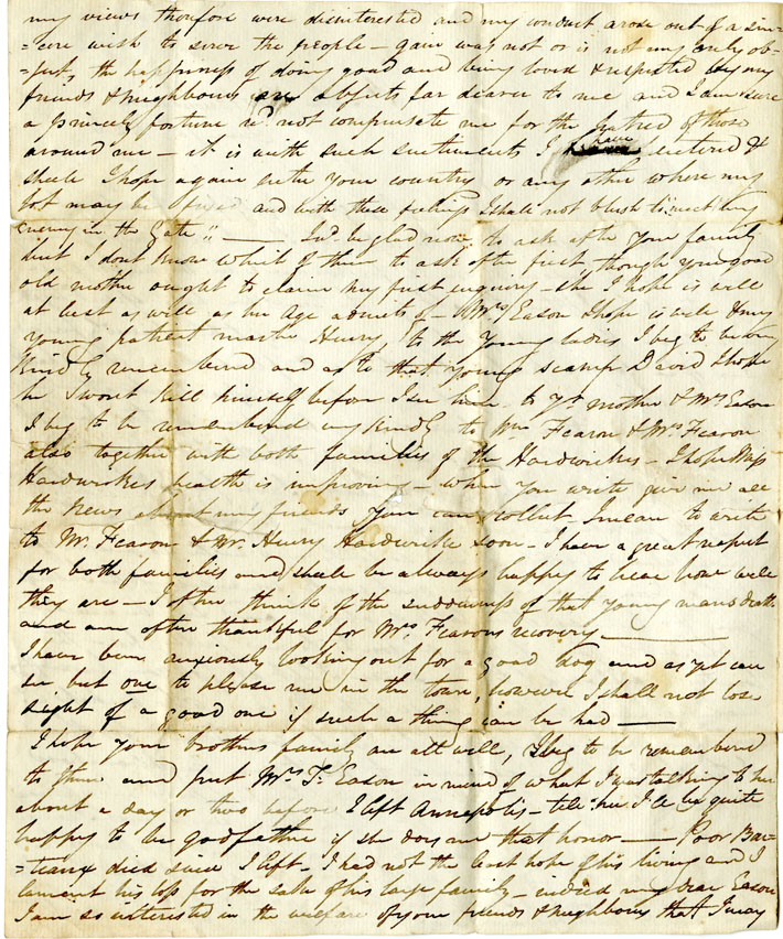 Easson : Letter, John Carter, Saint John, NB, to Alexander Easson