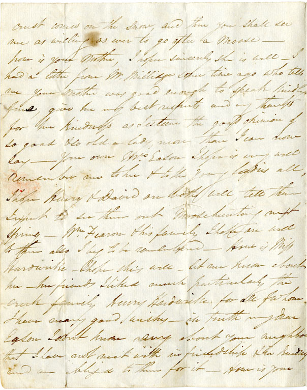 Easson : Letter, John Carter, Halifax, to Alexander Easson