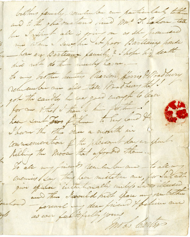 Easson : Letter, John Carter, Halifax, to Alexander Easson