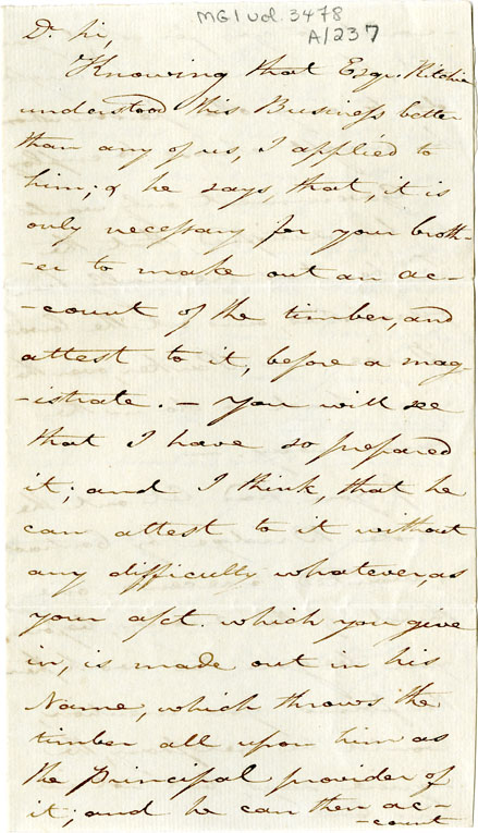 Easson : Letter, I. Corbitt to Alexander Easson