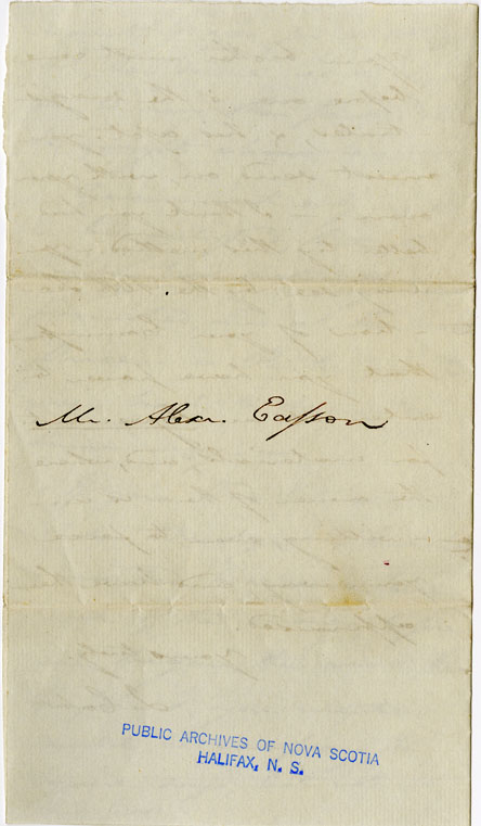 Easson : Letter, I. Corbitt to Alexander Easson