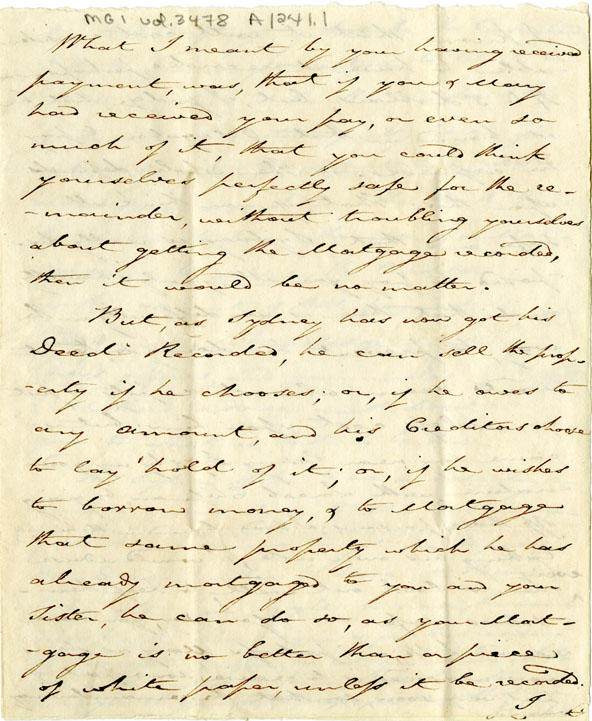 Easson : Letter, I. Corbett to John Easson