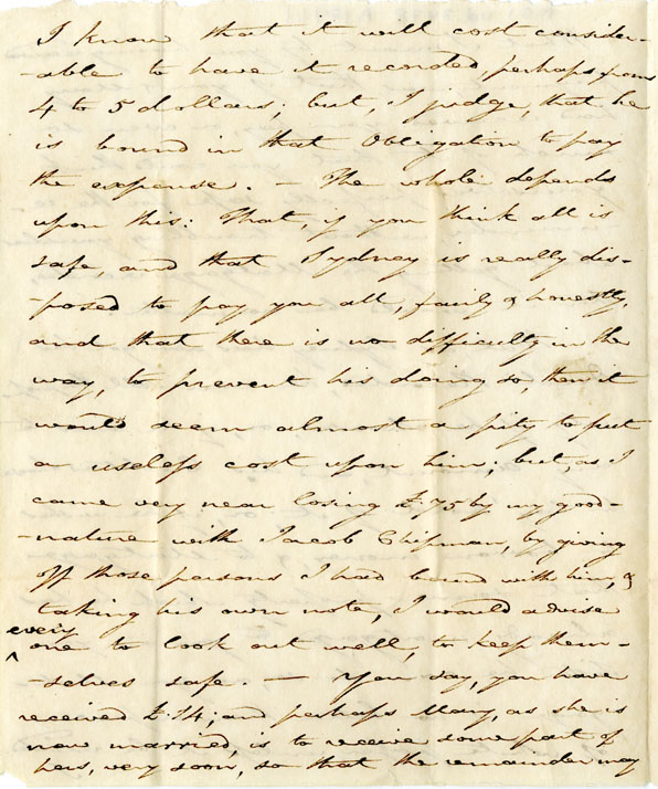 Easson : Letter, I. Corbett to John Easson