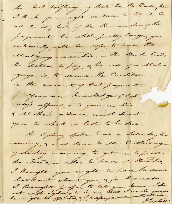 Easson : Letter, I. Corbett to John Easson