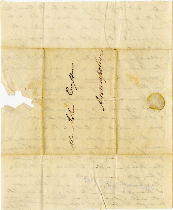 Easson : Letter, I. Corbett to John Easson