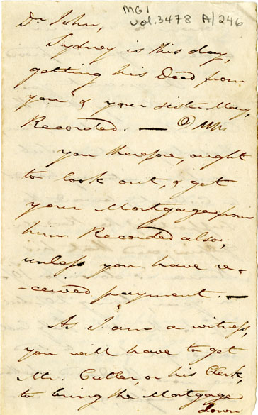 Easson : Letter, I. Corbitt to John Easson