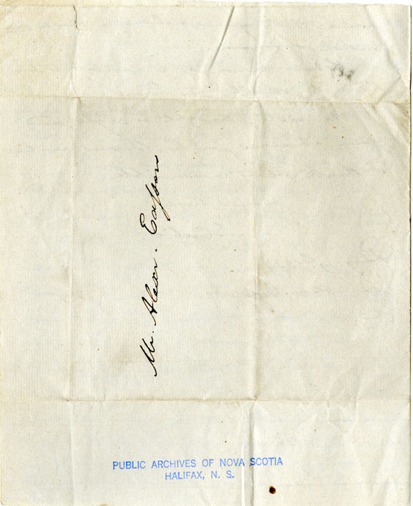 Easson : Letter, I. Corbitt to Alexander Easson