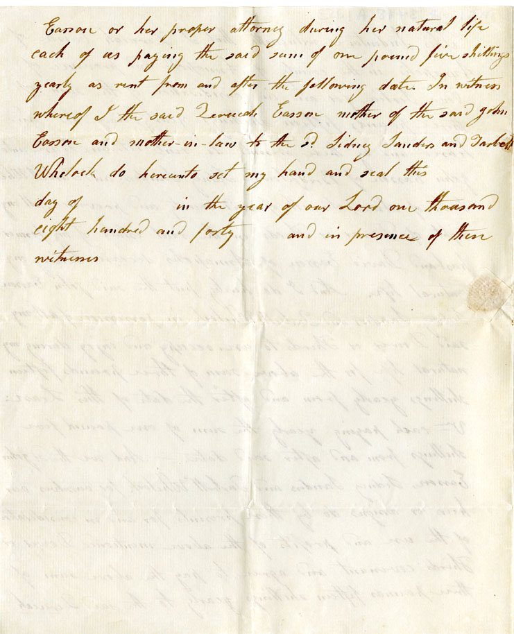 Easson : Indenture, Zeruviah Easson, to John Easson, Sidney Saunders and Tarbell Wheelock