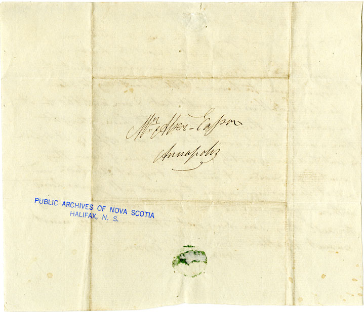 Easson : Letter, John Easson, Bridgetown, to his brother Alexander