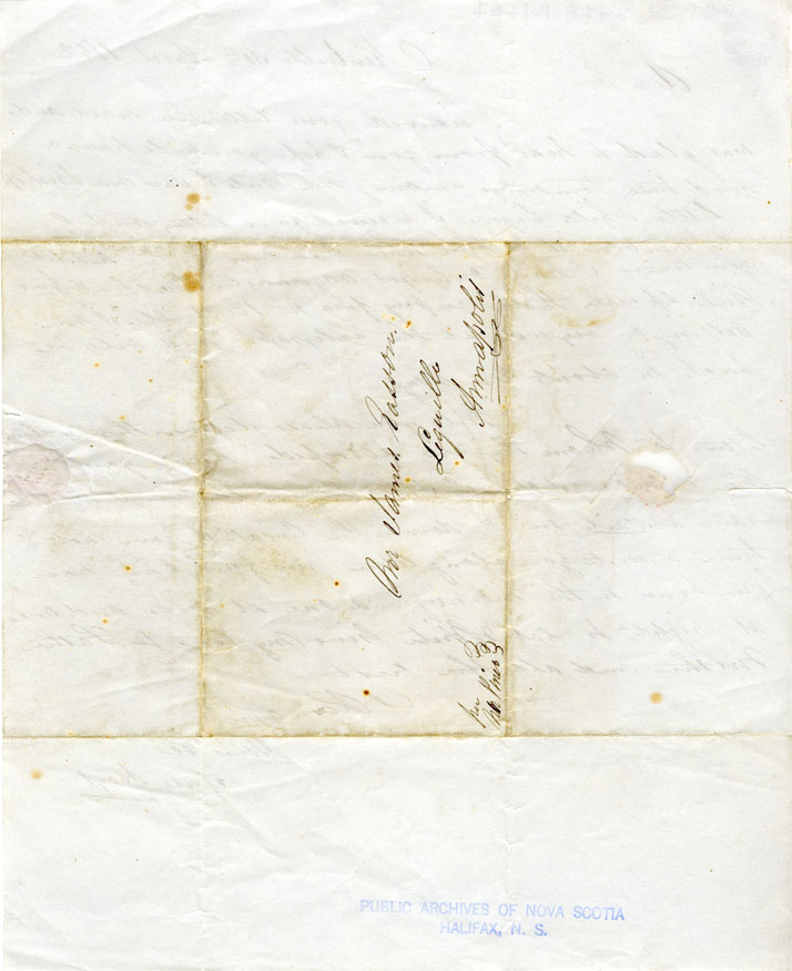 Easson : Letter, Jesse Hoyt, Kentville, to James Easson