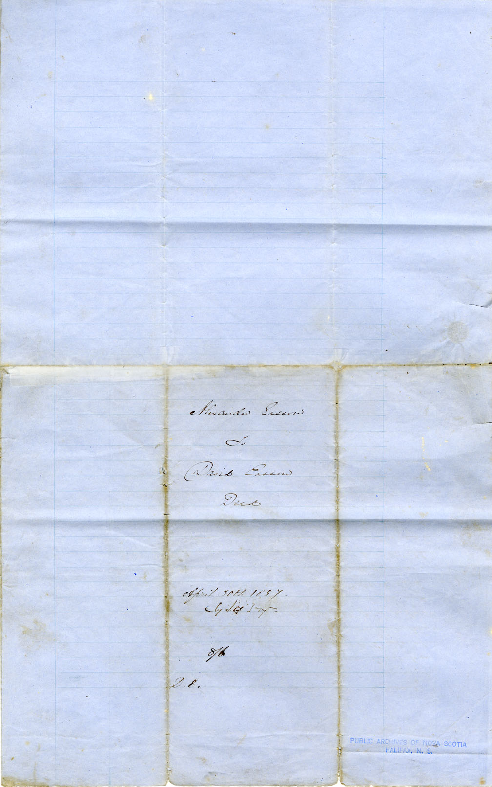 Easson : Indenture, Alexander Easson, Annapolis, Farmer, to David Easson, also of Annapolis